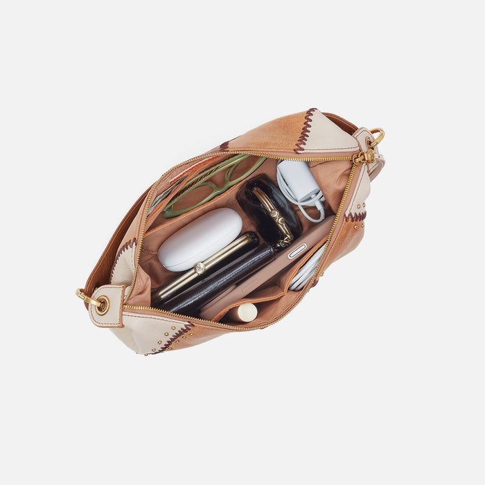 Opal Mini Shoulder In Pebbled Leather - Timber Brown