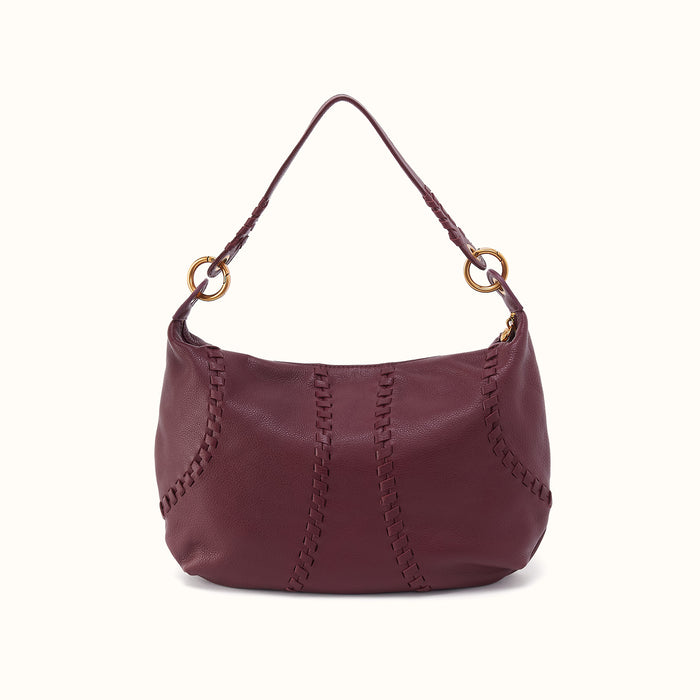 Opal Shoulder in Pebbled Leather - Mulberry Glaze