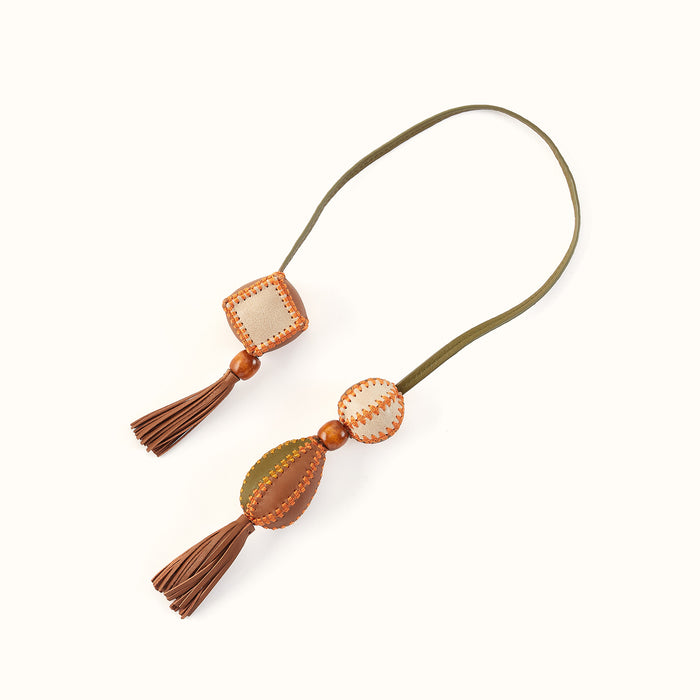 Oregon Chandelier Charm In Pebbled Leather - Sunlit Sage