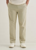 Pale Khaki Drawstring Cotton Linen Pant