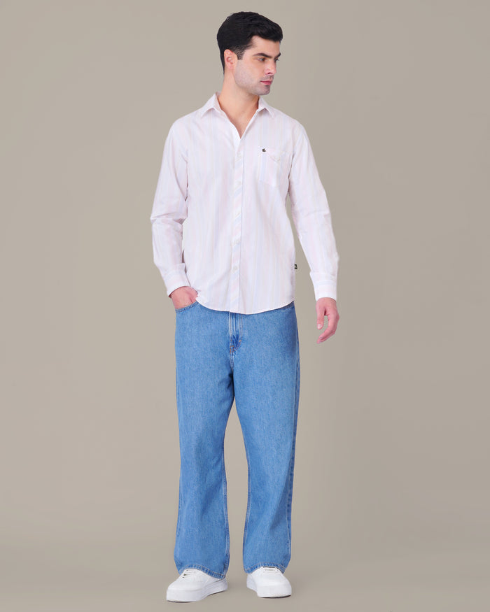 Pastel Striped 100% Cotton Oxford Shirt