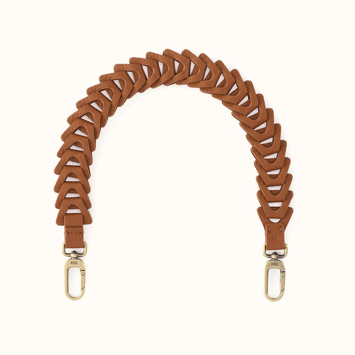 Petty Leather Link Strap in Pebbled Leather - Warm Honey- FOL