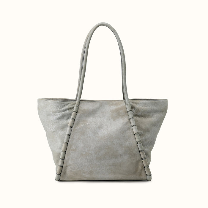 Phoebe Tote In Buffed Leather - Misty Harbor- FOL