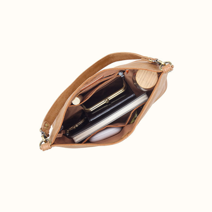 Pier Shoulder Bag In Buffed Leather - Whiskey