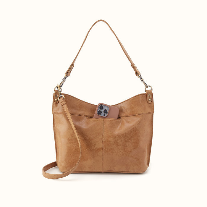 Pier Shoulder Bag In Buffed Leather - Whiskey