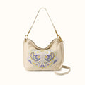 Pier Shoulder Bag In Pebbled Leather - Embroidered Birch- FOL