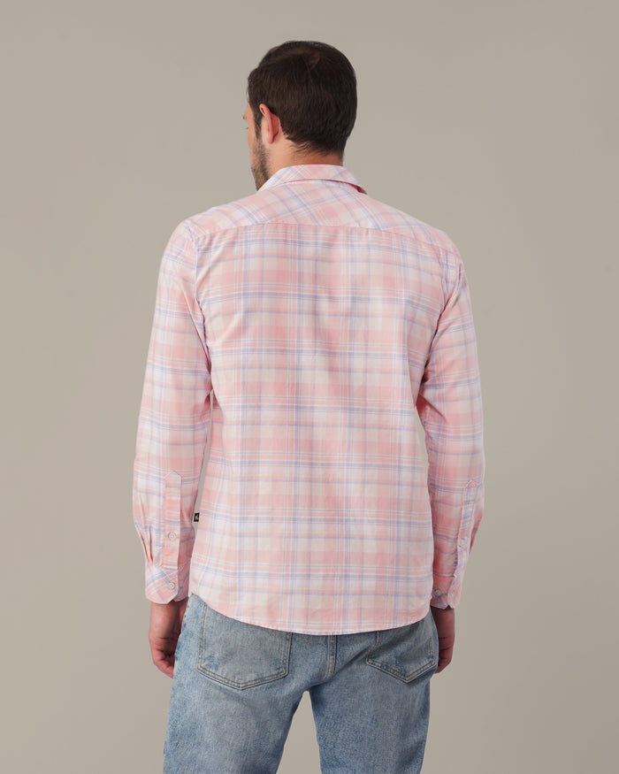 Pink and Blue Check Oxford Shirt