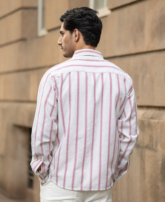Pink & Natural Stripe Shirt