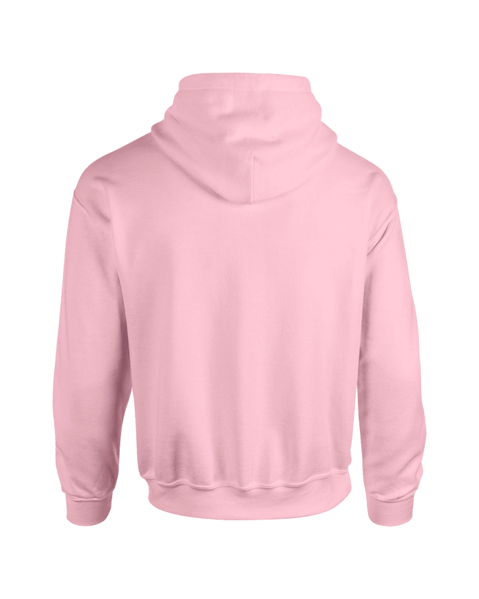 unisex pink oversized hoodie fleece back flat view
