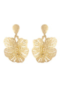 Plated Brass Oversized Leaf Earrings