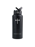 Powered By Jesus 32oz Insulated Water Bottle - HolStrength