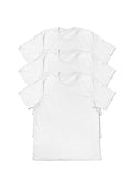 womens white boyfriend cut t-shirt premium airlume cotton 3 pack pregnancy bundle flat front view