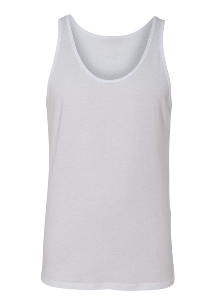 mens white under-shirt tank style airlume cotton front 3D image