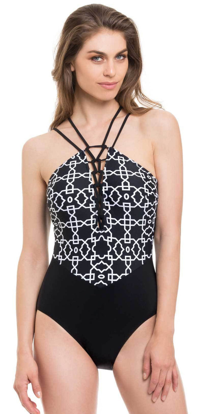 Profile by Gottex Casablanca High Neck One Piece E842-2046-001:
