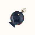 Puffer Key Fob in Aniline Gloss Leather - Moonlit Navy- FOL