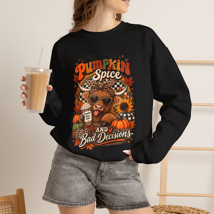 Pumpkin Spice and Bad Decisions Crewneck Sweatshirt