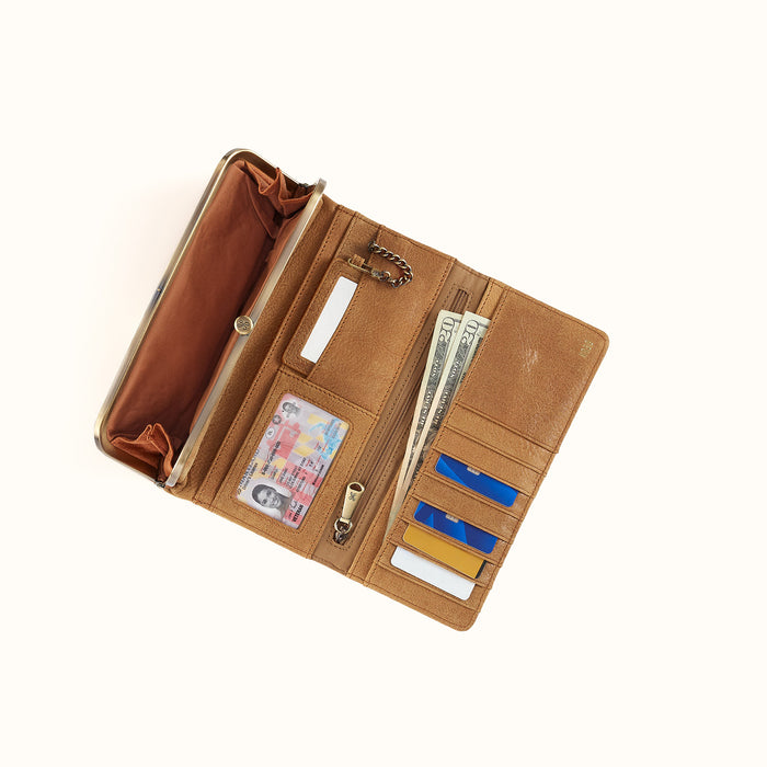 Rachel Continental Wallet In Buffed Leather