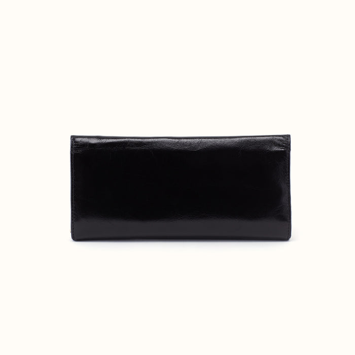 Rachel Continental Wallet In Polished Leather - Black