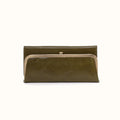 Rachel Continental Wallet In Polished Leather - Olive Veil- FOL