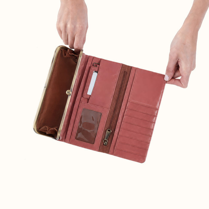 Rachel Continental Wallet In Polished Leather