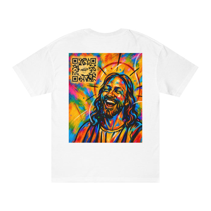 Radiant Savior Tee — Colorful Jesus Portrait Graphic T-Shirt