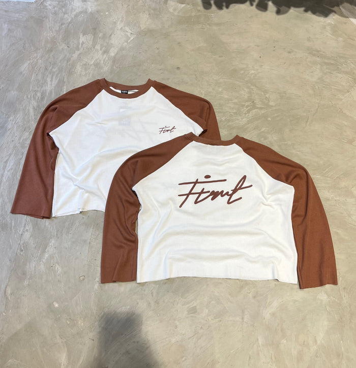 RAGLAN WAFFLE BROWN T-SHIRT