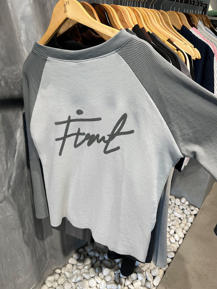 RAGLAN WAFFLE GRAY T-SHIRT