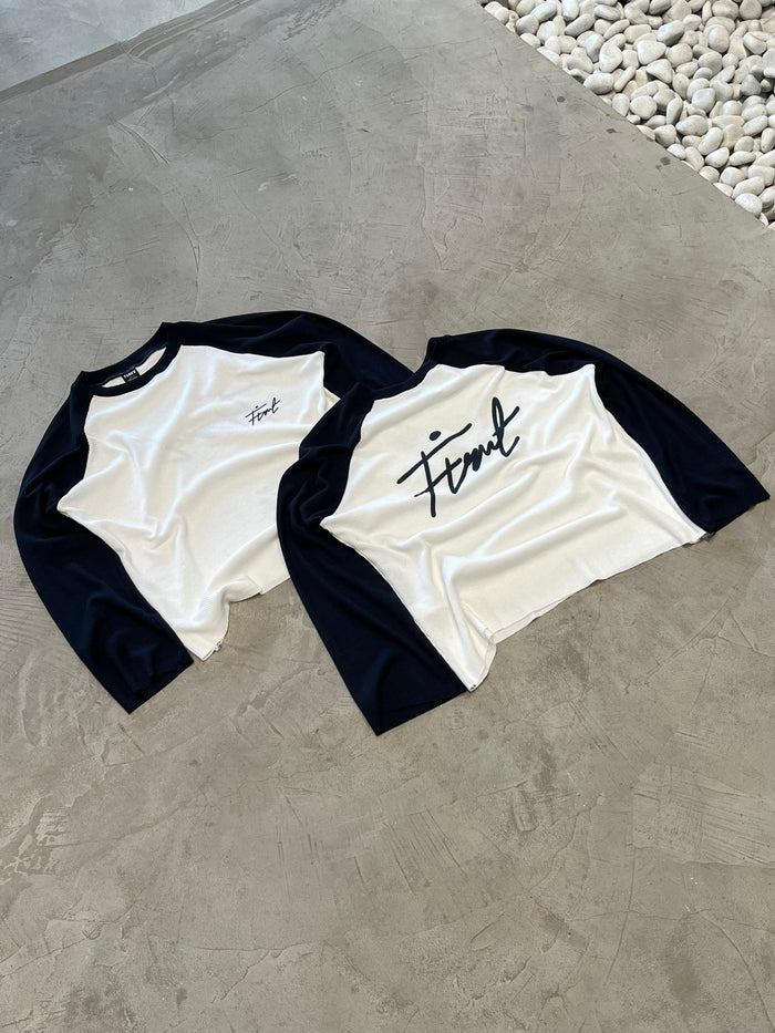 RAGLAN WAFFLE NAVY T-SHIRT