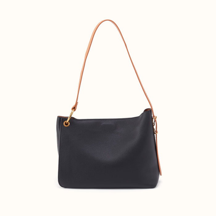 Rayna Shoulder Bag In Double-Faced Leather - Black
