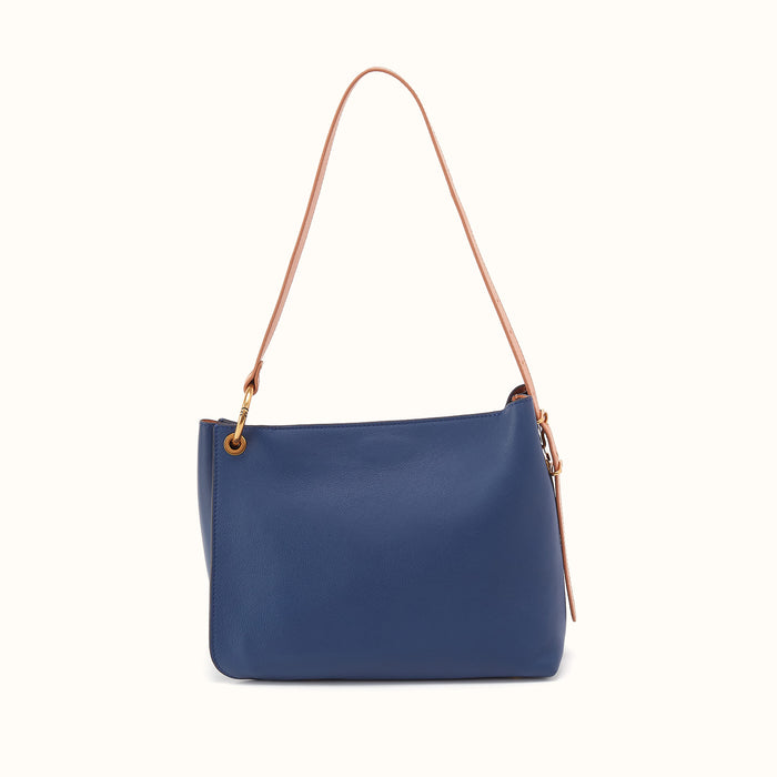 Rayna Shoulder Bag In Double-Faced Leather - Navy Horizon