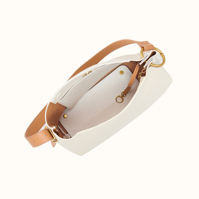 Rayna Shoulder Bag in Double-Faced Leather - Soft White