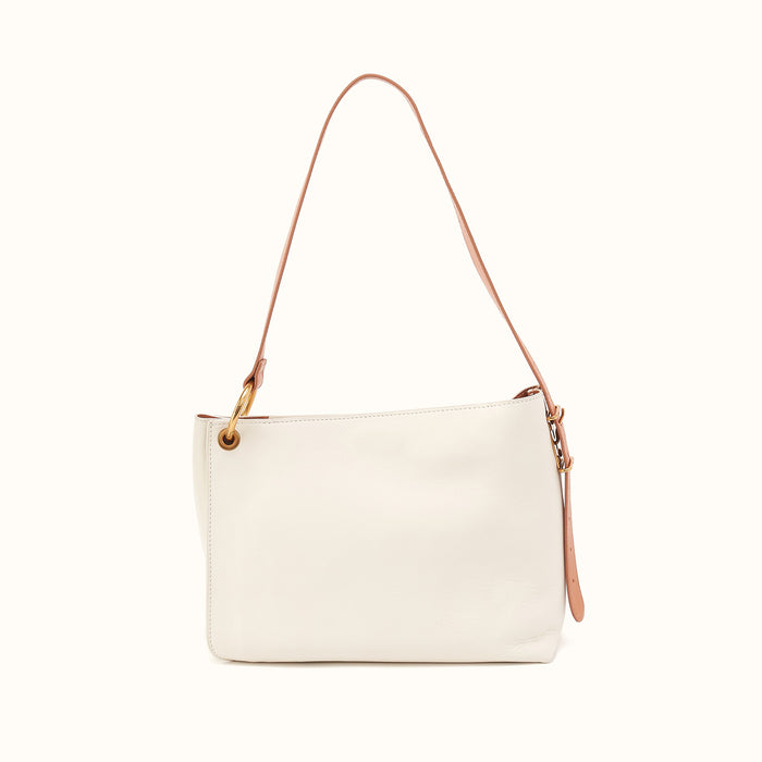 Rayna Shoulder Bag in Double-Faced Leather - Soft White