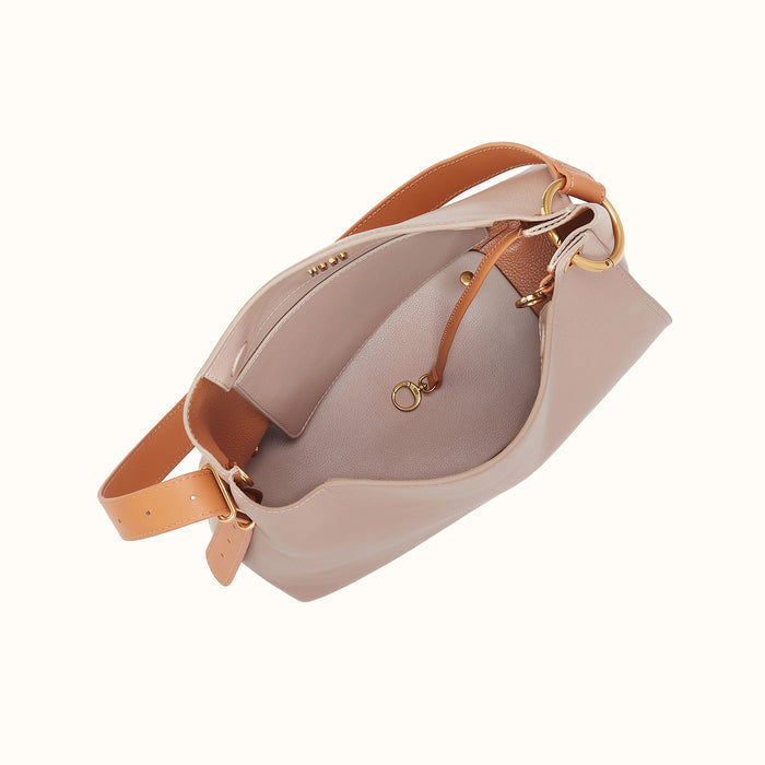 Rayna Shoulder Bag In Double-Faced Leather - Warm Adobe