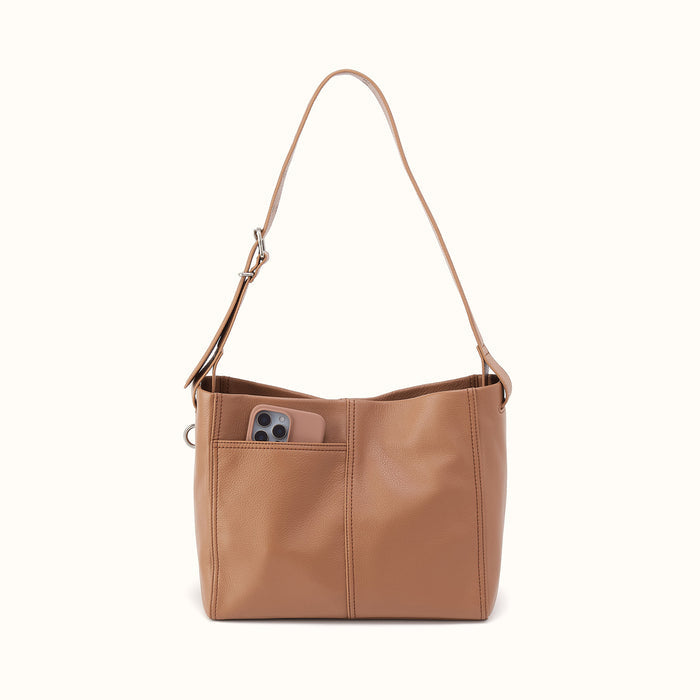 Render Shoulder Bag in Pebbled Leather - Brown Sugar