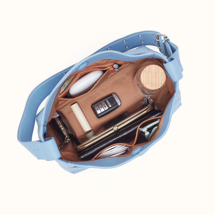 Render Shoulder Bag In Pebbled Leather - Seabreeze