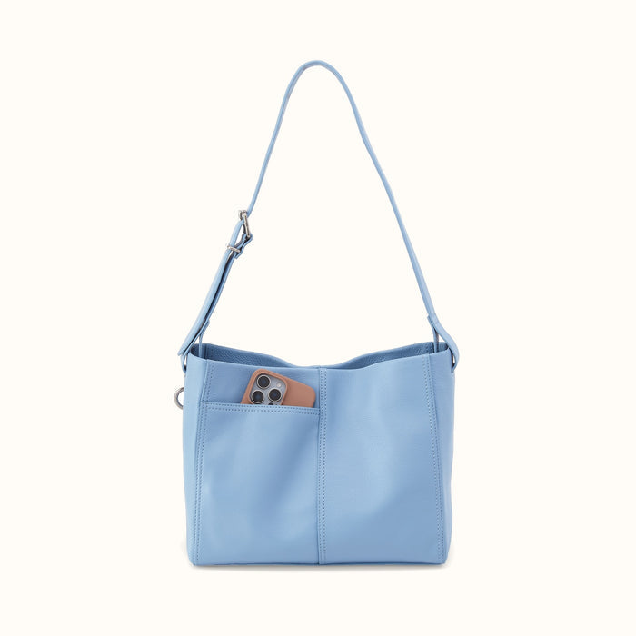 Render Shoulder Bag In Pebbled Leather - Seabreeze