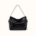 Render Shoulder Bag In Polished Leather - Black