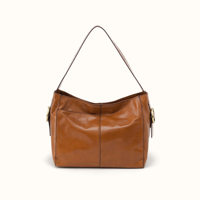 Render Shoulder Bag In Polished Leather - Truffle