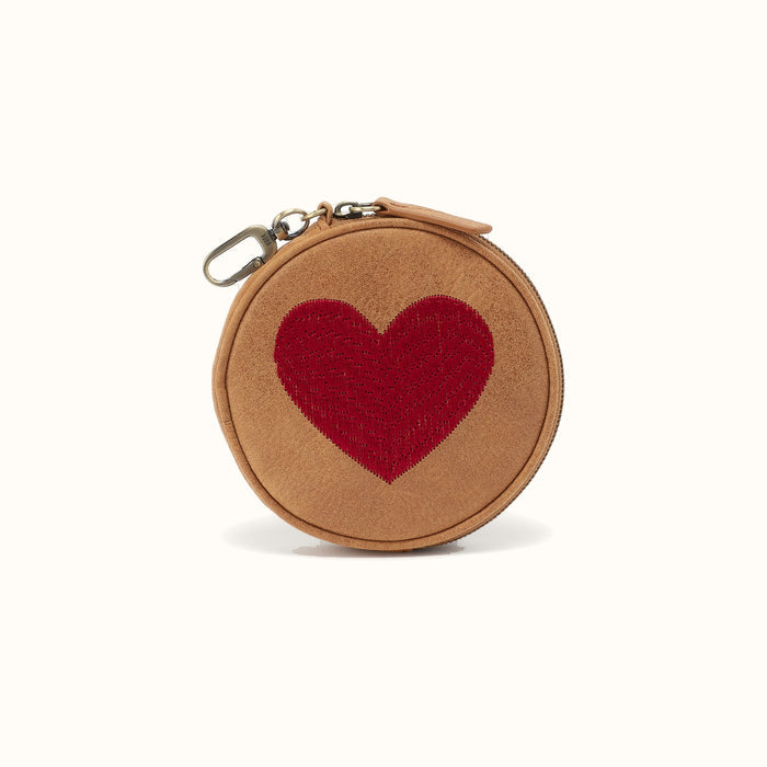 Revolve Bag Charm In Buffed Leather - Whiskey- FOL