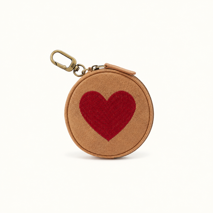 Revolve Bag Charm In Buffed Leather - Whiskey