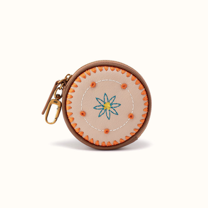 Revolve Small Bag Charm In Pebbled Leather - Timber Brown