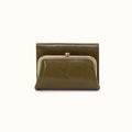 Robin Compact Wallet In Polished Leather - Olive Veil- FOL