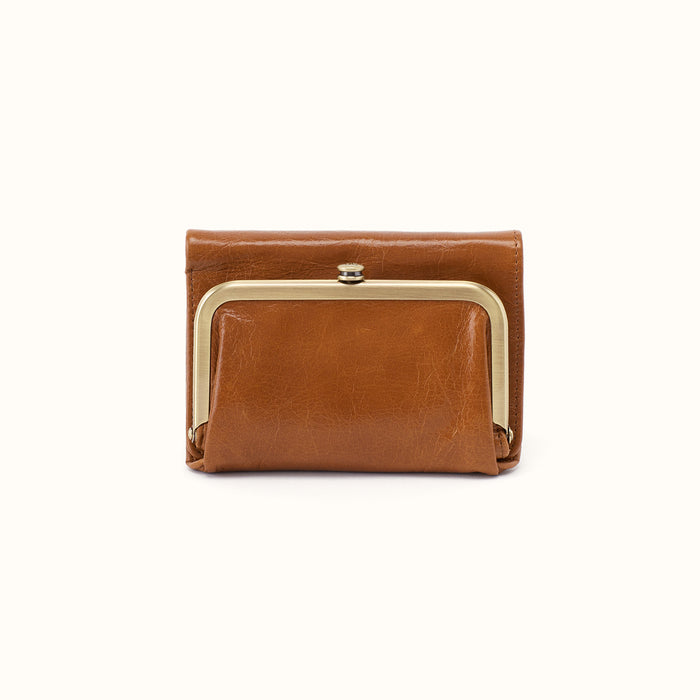 Robin Compact Wallet in Polished Leather - Truffle