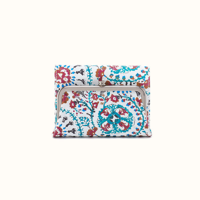 Robin Compact Wallet in Printed Leather - Batik Blooms- FOL