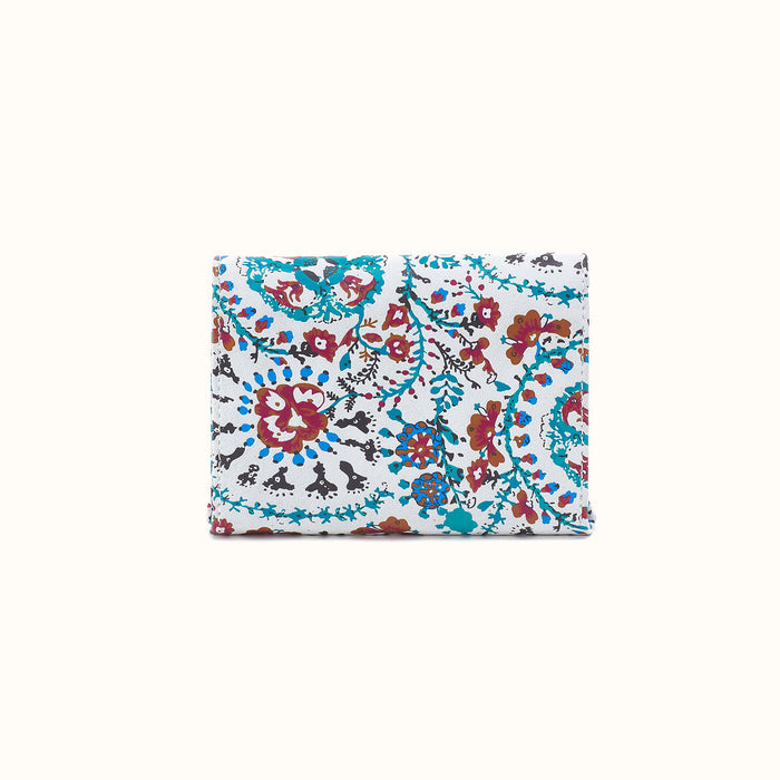 Robin Compact Wallet in Printed Leather - Batik Blooms