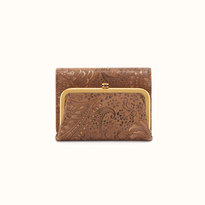 Robin Compact Wallet In Printed Leather