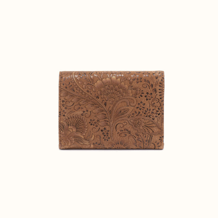 Robin Compact Wallet In Printed Leather