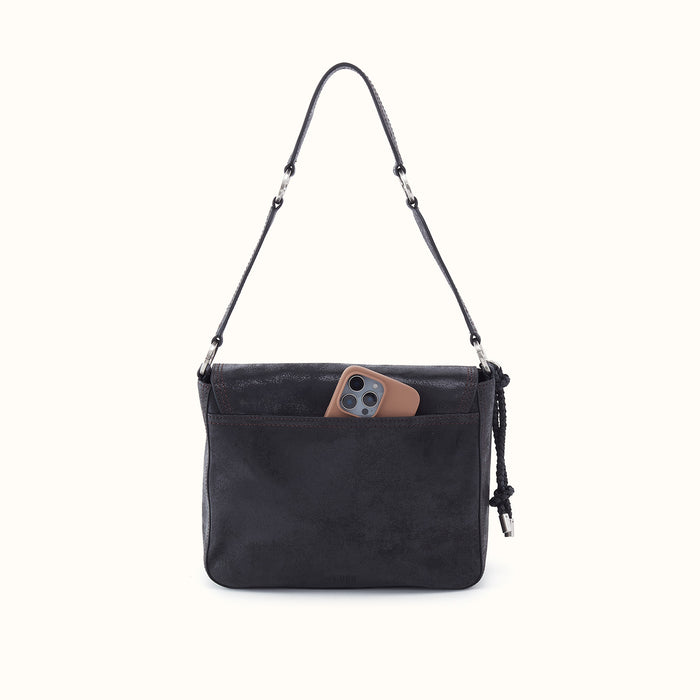 Rogue Shoulder In Buffed Leather - Black