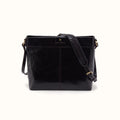 Romy Medium Crossbody In Polished Leather - Black- FOL