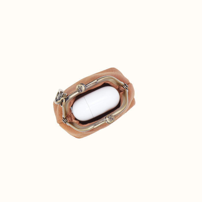 Run Frame Pouch In Buffed Leather - Whiskey